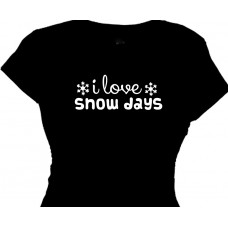 I Love Snow Days - Girls Skiing T-Shirt